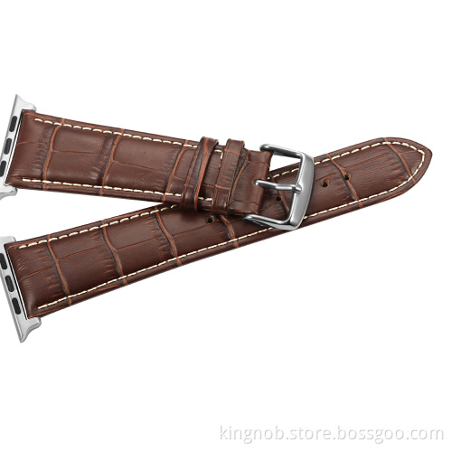 Genuine Leather Watch Band Strap Pin Buckle Adaptor For Apple Watch 38mm 42mm